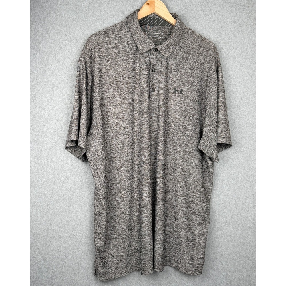 Under Armour HeatGear Polo Shirt  Gray 2XL Mens